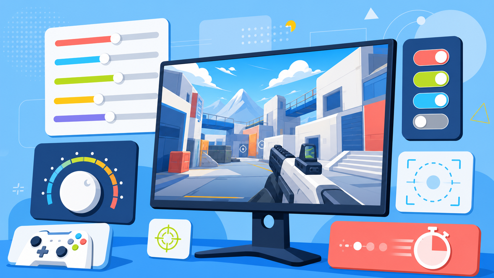 目標cm360とDPIからゲーム内感度を逆算する手順を3ステップで示した早見換算図